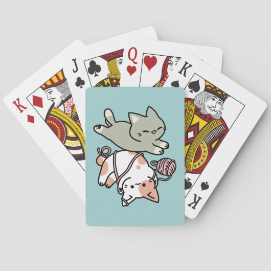 Paws and Play – Adorable Cat Illustration Pokerkaarten (Achterkant)