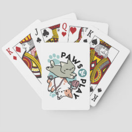 Paws and Play – Adorable Cat Illustration Pokerkaarten