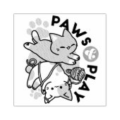 Paws and Play – Adorable Cat Illustration Rubberstempel (Afrduk)