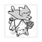 Paws and Play – Adorable Cat Illustration Rubberstempel (Afrduk)