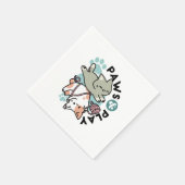 Paws and Play – Adorable Cat Illustration Servet (Hoek)