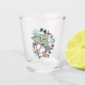 Paws and Play – Adorable Cat Illustration Shot Glas (Voorkant)