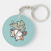 Paws and Play – Adorable Cat Illustration Sleutelhanger (Achterkant)