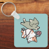 Paws and Play – Adorable Cat Illustration Sleutelhanger (Voorkant)
