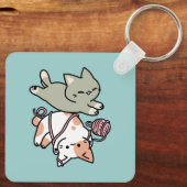 Paws and Play – Adorable Cat Illustration Sleutelhanger (Achterkant)