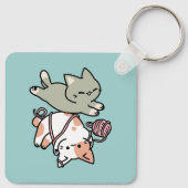 Paws and Play – Adorable Cat Illustration Sleutelhanger (Achterkant)