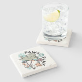 Paws and Play – Adorable Cat Illustration Stenen Onderzetter (Zijkant)