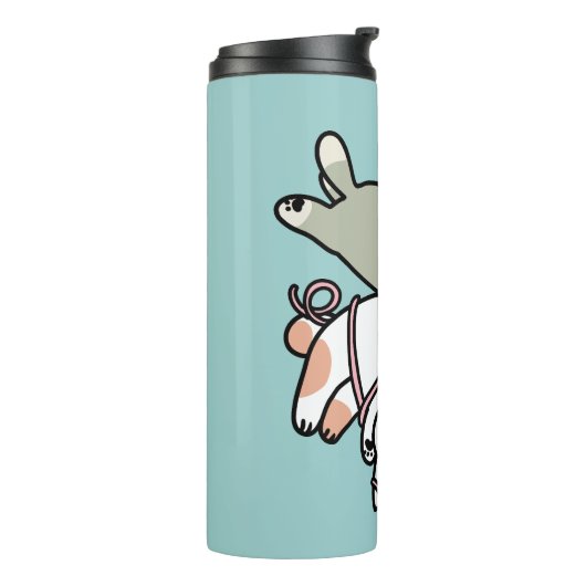 Paws and Play – Adorable Cat Illustration Thermosbeker (Gedraaid links)