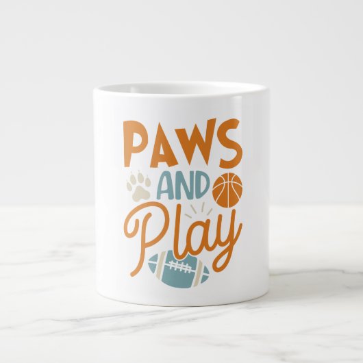 Paws And Play grappige sporten Grote Koffiekop (Voorkant)