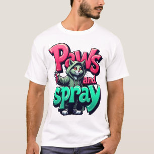 Paws and Spray – Stadsgraffiti, straatkunst T-shirt