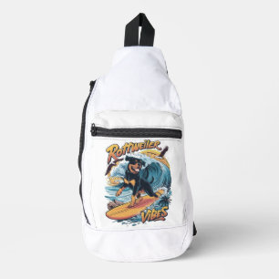 Paws and Waves Rottweiler Surfavontuur Sling Bag