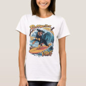 Paws and Waves Rottweiler Surfavontuur T-shirt (Voorkant)