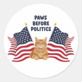 Paws Before Politics beroemd gemaakt door Patrioti Ronde Sticker