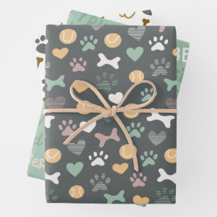 Paws Botten ballen en beste vriend patroon Inpakpapier Vel
