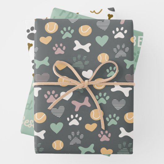 Paws Botten ballen en beste vriend patroon Inpakpapier Vel (In situ)