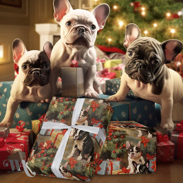 Paws & Cadeaus Franse Bulldog Kerst Cadeaupapier