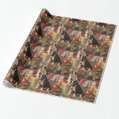 Paws & Cadeaus Franse Bulldog Kerst Cadeaupapier (Uitgerold)