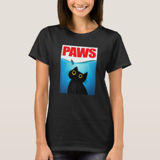 Paws Cat and Mouse Cute Black Cat T-shirt