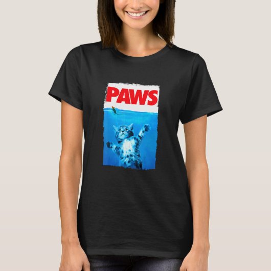 Paws Cat and Mouse Top, Cute Funny Cat Parody Top (Voorkant)