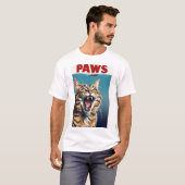 PAWS Cat Design T-shirt (Voorkant volledig)