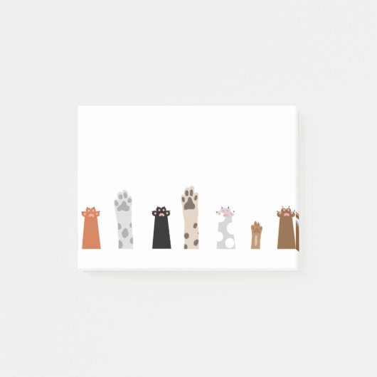 Paws Cat Dog Playful Cute Animal Comic Drawing Post-it® Notes (Voorkant)