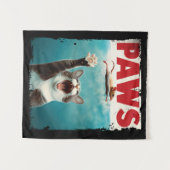 PAWS Cat Kat Parodie op het Jaws Movie Poster Wandkleed (Voorkant (horizontaal))