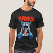 Paws Cat Lover Horror film Parody T shirt (Voorkant)