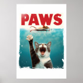 PAWS Cat Mouse Parodie op het Jaws Movie Poster (Voorkant)