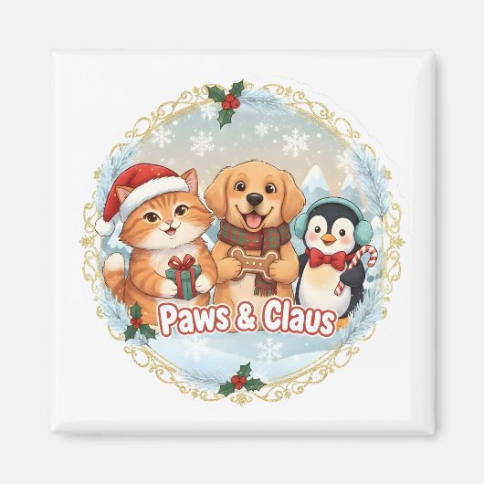 Paws & Claus Magneet (Voorkant)