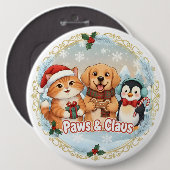 Paws & Claus Ronde Button 6,0 Cm (Voorkant /achterkant)