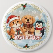 Paws & Claus Ronde Button 6,0 Cm (Voorkant)