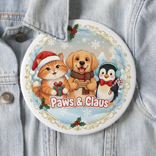 Paws & Claus Ronde Button 6,0 Cm (In situ)