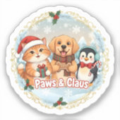 Paws & Claus Sticker (Voorkant)