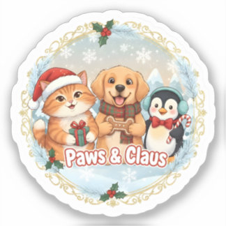 Paws & Claus Sticker