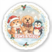 Paws & Claus Sticker (Voorkant)
