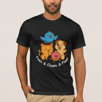 Paws & Claws & Flaws – Cute Animal Trio T-Shirt