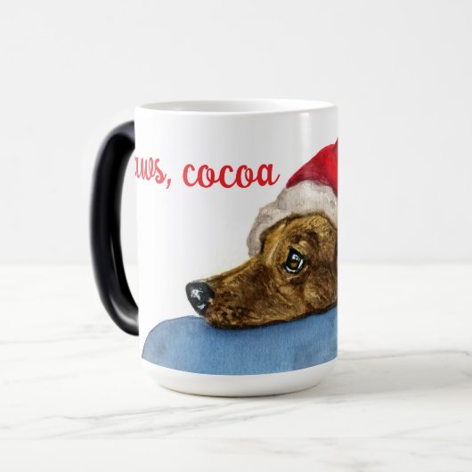 Paws, cocoa and joy! magische mok (Voorkant links)