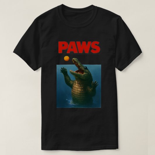 PAWS Crocodile Parody – Funny Movie Spoof Design T-shirt (Design voorkant)