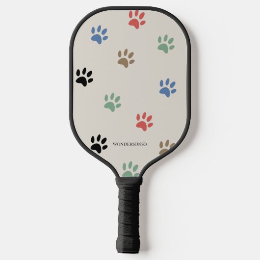 Paws Dog Cat Monogrammed Name Pickleball Paddle (Achterkant)