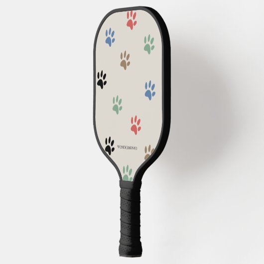 Paws Dog Cat Monogrammed Name Pickleball Paddle (Links)