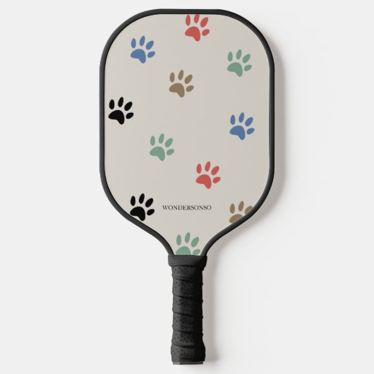 Paws Dog Cat Monogrammed Name Pickleball Paddle (Voorkant)