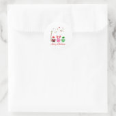 Paws dog Merry kerstshirt Ronde Sticker (Tas)