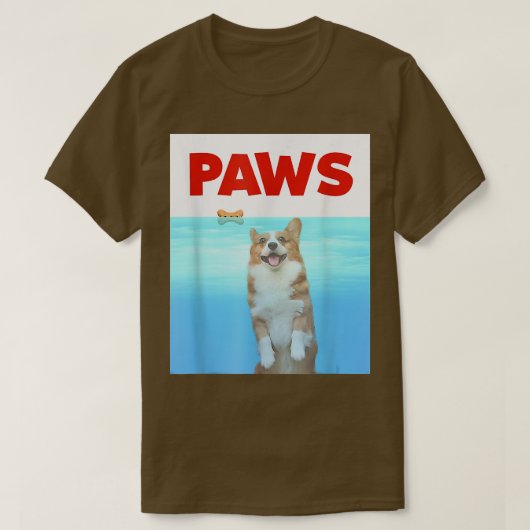 Paws Dog Parody 80s Corgi Shark Funny Dog Gift T-shirt (Design voorkant)