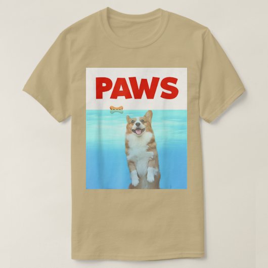 Paws Dog Parody 80s Corgi Shark Funny Dog Gift T-shirt (Design voorkant)