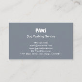 Paws Dog Walking Visitekaartje (Achterkant)