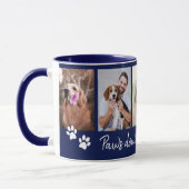 Paws Down Best Dog Dad 5 Foto Collage Blauw Mok (Links)
