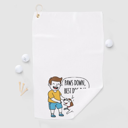 Paws Down Best Dog Dad Vaderdag Golfhanddoek (Insitu)