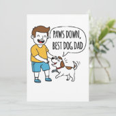 Paws Down, de beste Vaderdag van de hondenvader Kaart (Staand voorkant)