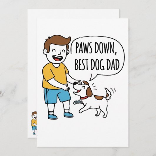 Paws Down, de beste Vaderdag van de hondenvader Kaart (Voorkant / Achterkant)