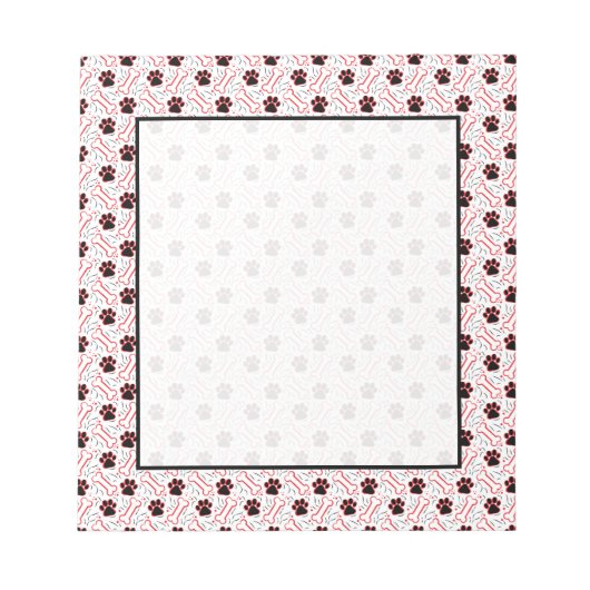 Paws en Botten Funny Design for Hondenliefhebbers Notitieblok (Voorkant)